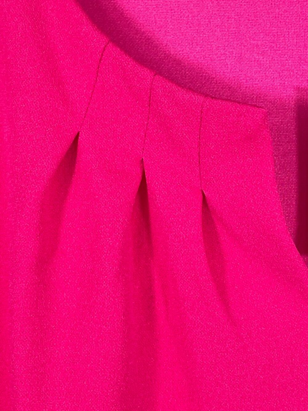 NWT Talbots Hot Pink Pleated Notch Neck Jersey Knit Top XL 3/4 Sleeve - Picture 6 of 9